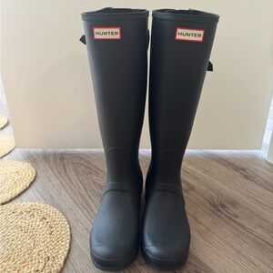 Hunter Black Tall Rain Boots
